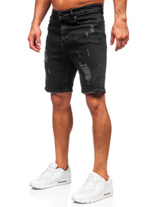 Pantalón corto vaquero para hombre negro Bolf 0626