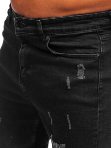 Pantalón corto vaquero para hombre negro Bolf 0626