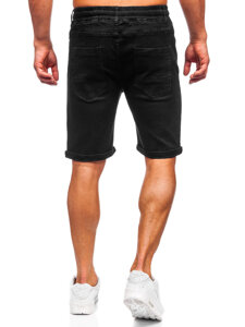 Pantalón corto vaquero para hombre negro Bolf 8108