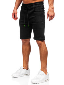 Pantalón corto vaquero para hombre negro Bolf 8109