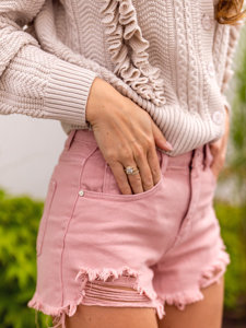 Pantalón corto vaquero para mujer rosa Bolf A63