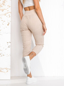 Pantalón de chándal a rayas para mujer beige Bolf W7858