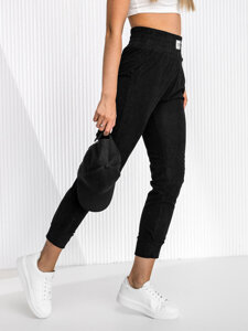 Pantalón de chándal a rayas para mujer negro Bolf W7863