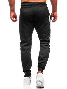 Pantalón de chándal con impresión para hombre negro y verde Bolf AM125