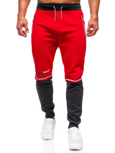 Pantalón de chándal con impresión para hombre rojo Bolf AM85A