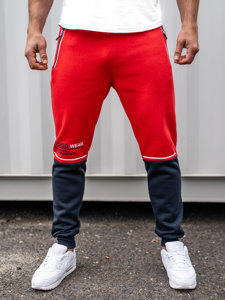 Pantalón de chándal con impresión para hombre rojo Bolf AM85A