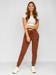 Pantalón de chándal para mujer chocolate Bolf VE32