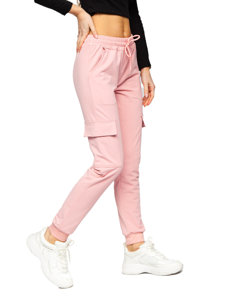 Pantalón de chándal tipo cargo para mujer rosa Bolf HW2516C