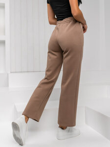 Pantalón de chándal tipo pierna ancha para mujer marrón Bolf W5213