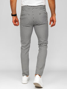 Pantalón de etiqueta a cuadros de tela para hombre negro Bolf 184143