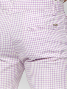 Pantalón de etiqueta a cuadros de tela para hombre violeta Bolf 184143