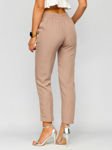 Pantalón de tela con botones decorativos para mujer capuchino Bolf 8155