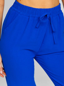 Pantalón de tela para mujer azul medio Bolf W7325