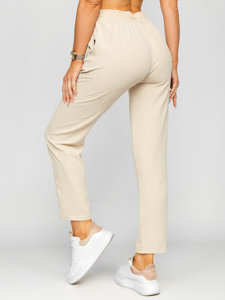 Pantalón de tela para mujer beige Bolf W7325