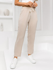 Pantalón de tela para mujer beige Bolf W7920