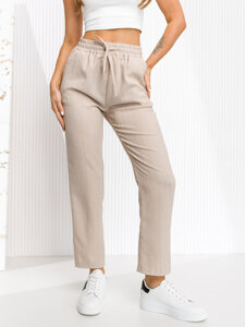 Pantalón de tela para mujer beige Bolf W7962