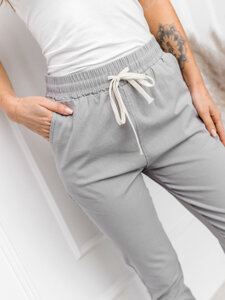 Pantalón de tela para mujer gris Bolf W7831