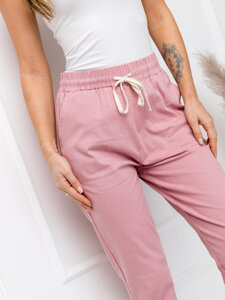 Pantalón de tela para mujer rosa Bolf W7831