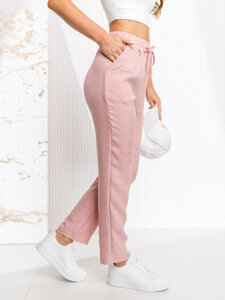 Pantalón de tela para mujer rosa Bolf W7965