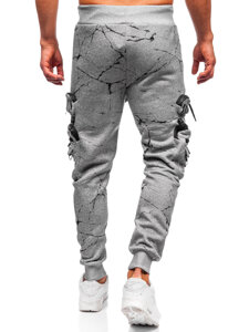 Pantalón forrado de chándal jogger cargo para hombre gris Bolf HSS339