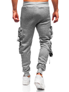 Pantalón forrado de chándal jogger cargo para hombre gris Bolf HSS350