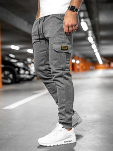 Pantalón grueso de combate joggers de chándal para hombre gris Bolf JX8709A