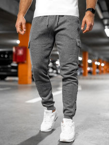 Pantalón grueso de combate joggers de chándal para hombre gris Bolf JX8715A