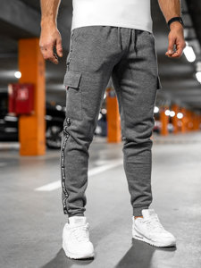 Pantalón grueso de combate joggers de chándal para hombre gris Bolf JX8715A