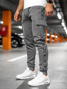 Pantalón grueso de combate joggers de chándal para hombre gris Bolf JX8715A