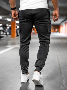 Pantalón grueso de combate joggers de chándal para hombre negro Bolf JX326A