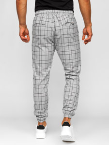 Pantalón jogger a cuadros de tela para hombre gris Bolf 0068