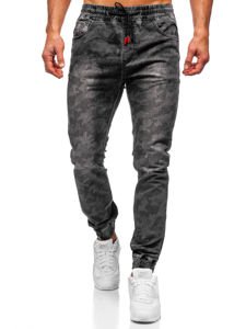 Pantalón jogger camuflaje para hombre negro Bolf RB9486DT