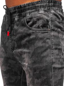 Pantalón jogger camuflaje para hombre negro Bolf RB9486DT