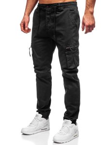 Pantalón jogger cargo para hombre negro Bolf 8983