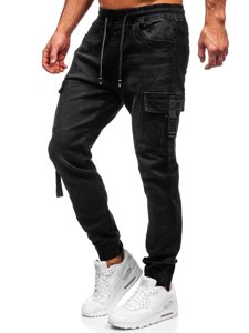 Pantalón jogger cargo vaquero para hombre color negro Bolf 8871