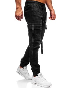 Pantalón jogger cargo vaquero para hombre color negro Bolf 8871