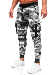 Pantalón jogger de chándal cargo camuflaje para hombre gris Bolf HSS125