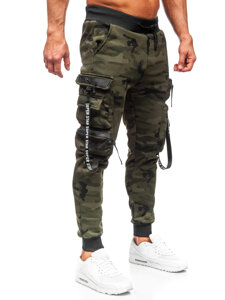 Pantalón jogger de chándal cargo camuflaje para hombre verde Bolf HSS107