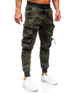 Pantalón jogger de chándal cargo camuflaje para hombre verde Bolf HSS123