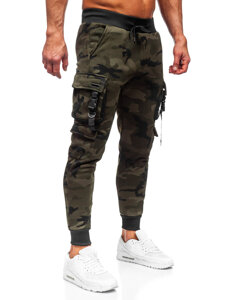 Pantalón jogger de chándal cargo camuflaje para hombre verde Bolf HSS125