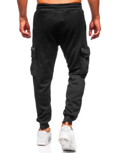 Pantalón jogger de chándal cargo hombre negro Bolf K17