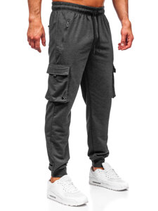 Pantalón jogger de chándal cargo para hombre antracita Bolf JX6360