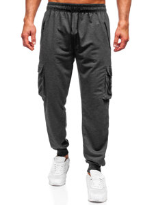 Pantalón jogger de chándal cargo para hombre antracita Bolf JX6362