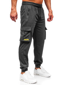 Pantalón jogger de chándal cargo para hombre antracita Bolf JX6363