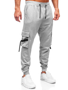 Pantalón jogger de chándal cargo para hombre gris Bolf 8K1118