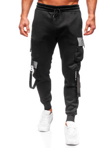 Pantalón jogger de chándal cargo para hombre negro Bolf HSS020