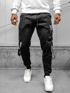 Pantalón jogger de chándal cargo para hombre negro Bolf HSS020A