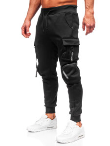 Pantalón jogger de chándal cargo para hombre negro Bolf HSS118