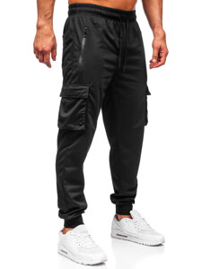 Pantalón jogger de chándal cargo para hombre negro Bolf JX6360