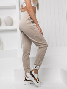 Pantalón jogger de chándal para mujer beige Bolf W7803